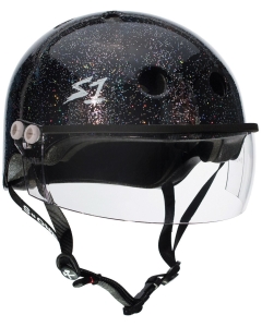 Bescherming S-ONE Helm Lifer Visor Zwart Glans Glitter - XL
