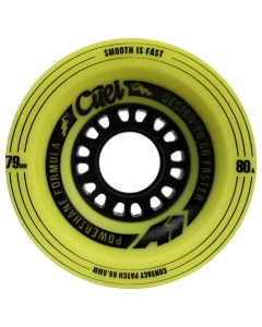 Roues CUEI A1 79mm 80A Jaune Noir (x4)