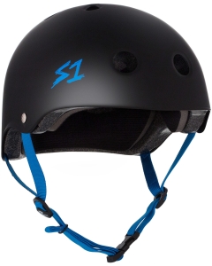 S-ONE HELMET LIFER BLACK MATTE CYAN STRAPS - Taille - S