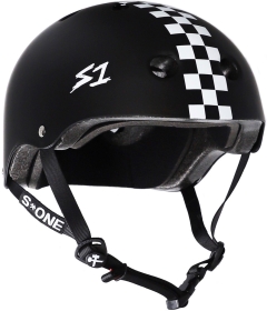 S-ONE HELMET LIFER BLACK MATTE WITH CHECKERS - Taille - S