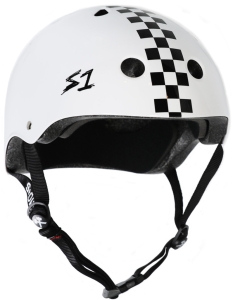 S-ONE HELMET MEGA LIFER WHITE WITH CHECKERS - Taille - L