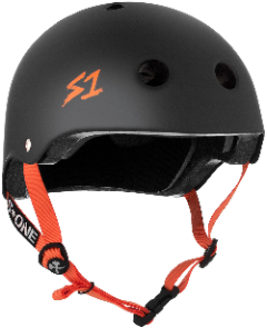 S-ONE HELMET LIFER BLACK MATTE ORANGE STRAPS - Taille - M