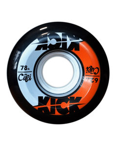 Wheels CUEI Kick 62mm 78A Black Orange White (x4)