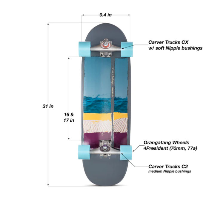 Surfskate LOADED x Deck CARVER Bolsa 31